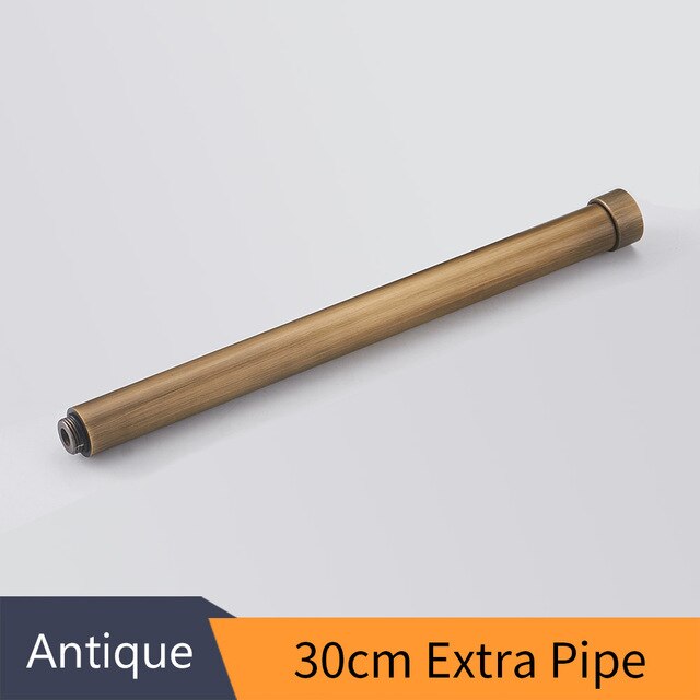 Shower Mounting Brackets 12" 30 CM Solid Brass Chrome Round Bathroom Shower Faucet Pipe Extension Tube Bar Shower Holder Arm: Antique