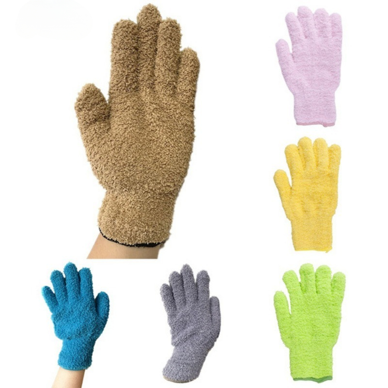 1 par de guantes de microfibra para quitar el polvo, guantes de limpieza, herramienta de eliminación de polvo para ventanas, guantes de limpieza reutilizables, herramienta de limpieza del hogar