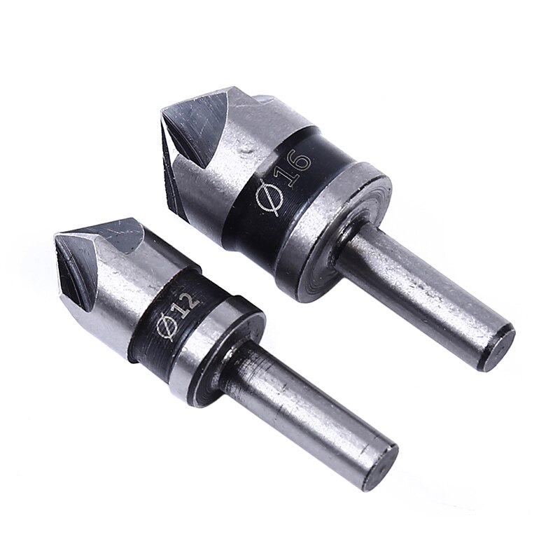 5pcs 5 Flute Industrial Countersink Drill Bit Set 90 Degree Shank Counter Sink Metal Chamfering Cutter For Woodwork Power Tools