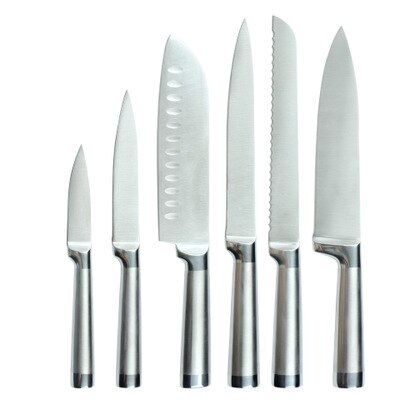 6 stücke Chef Messer Set Edelstahl Küchenmesser Obst Brot Santoku Schneiden Messer Berufs Japanischen Fleisch Fisch Cleaver: 6pcs set