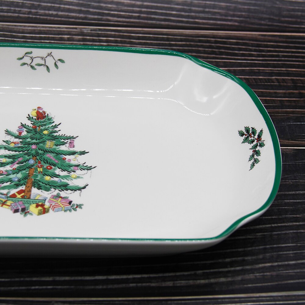 1 Pcs European Christmas Tree Plate dinner plate Steak dish dessert plates Porcelain Fish Plate 12 Inch