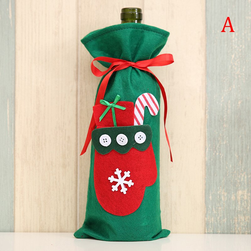 Julemanden juletræ vinflaske dækker dekor årstaskeholder: -en