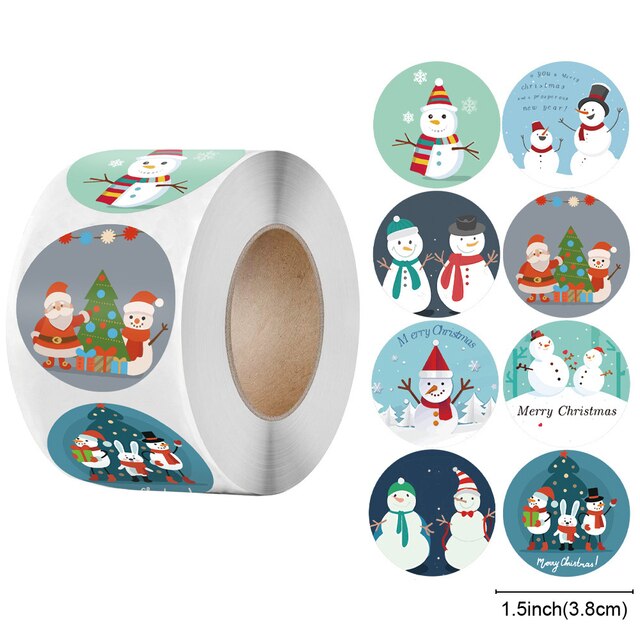 Julfest klistermärke söta klistermärken dekorativt förseglings klistermärke god jul bakning klistermärke kuvert scrapbook klistermärke: G 38mm 500 st