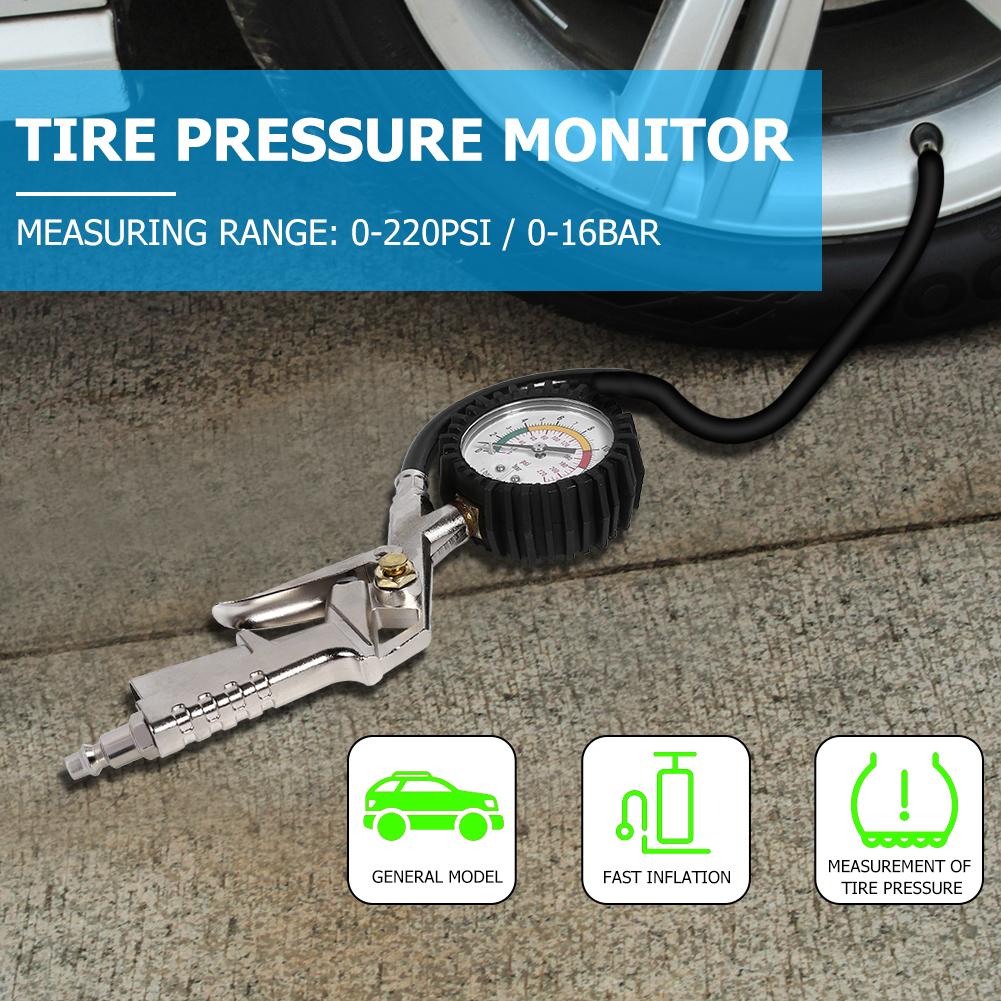 Digitale Tire Inflator Met Manometer, Slang En Chuck Clip Voor Auto Van Vrachtwagen Motorfiets Fiets