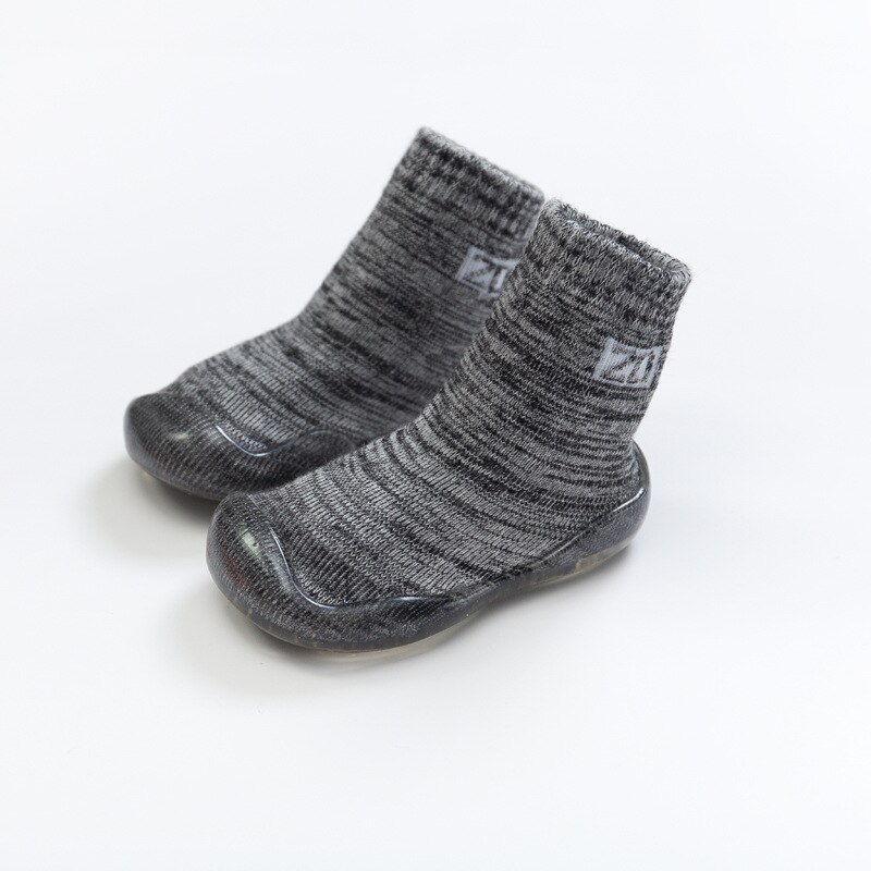 Baby Jongens Meisjes Sok Schoenen Antislip Vloer Sokken Baby Zachte Rubberen Zool Peuter Schoenen Baby Sokken Met Rubberen zolen Baby Spullen: Black / 18-24M