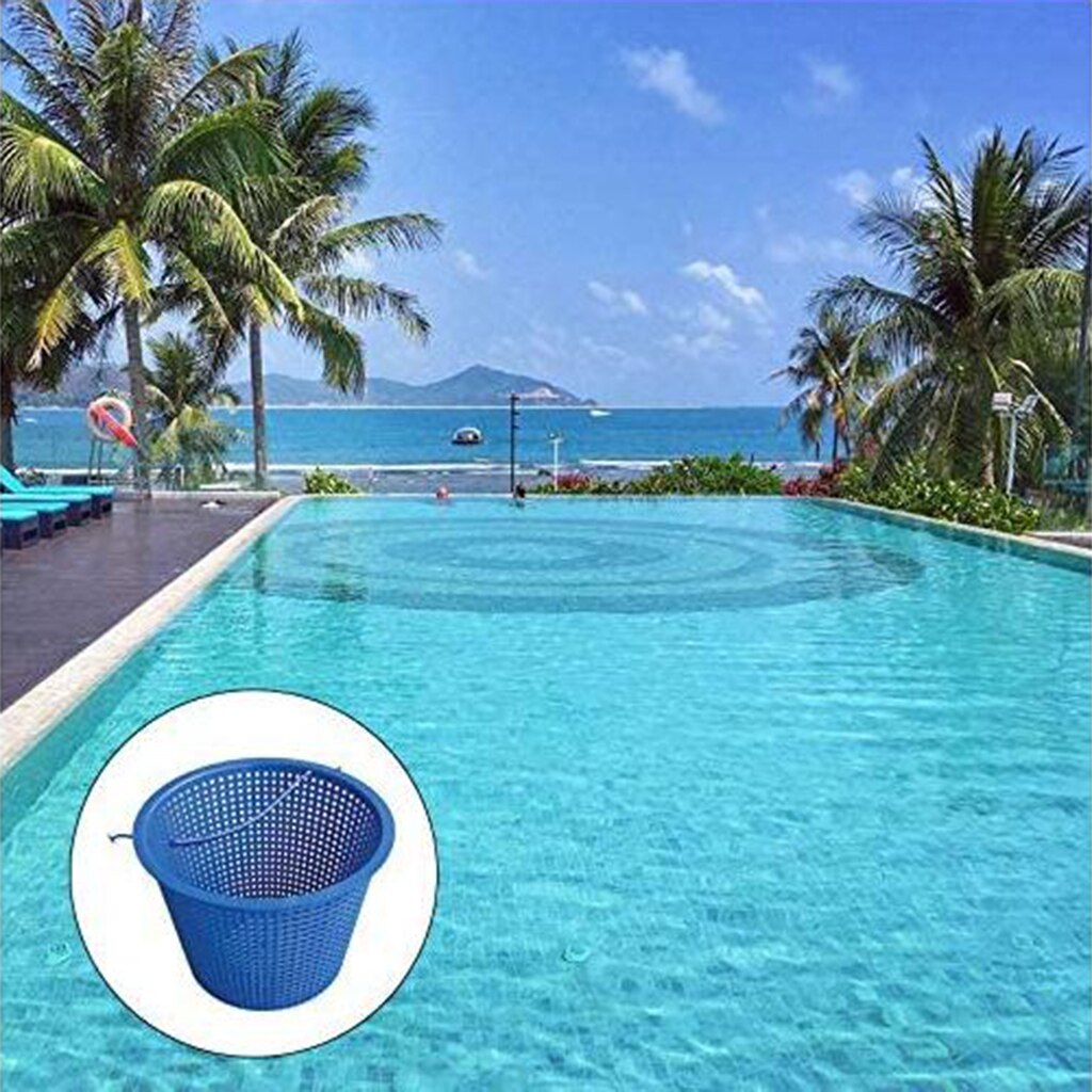 Skimmer Basket Replacement, Fine Mesh Plastic Swimming Pool Skimmer Basket, Blue
