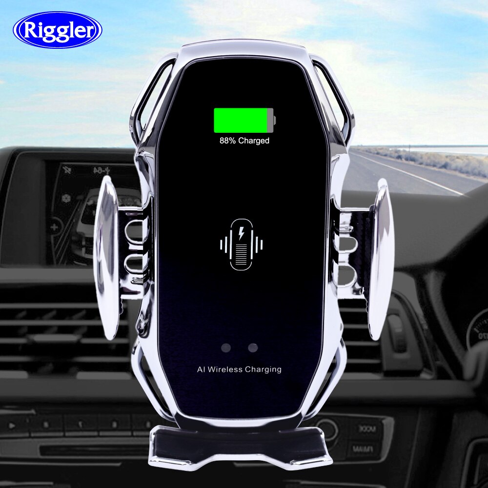 10W Car Wireless Phone Charger Automatic Clamp Charge Tough Glass Panel Holder foriphone 11pro 11 XS forHuawei Mate30pro P30pro