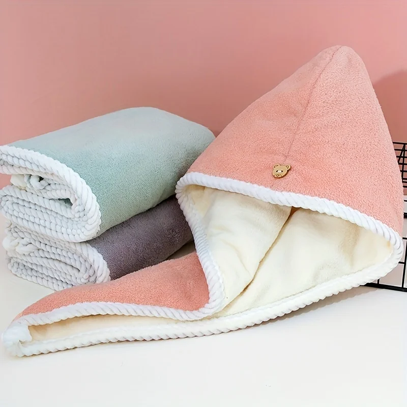 Serviette pour cheveux en microfibre ultra-absorbante – double couche à séchage rapide – Idéal pour la douche, la salle de sport et le spa.