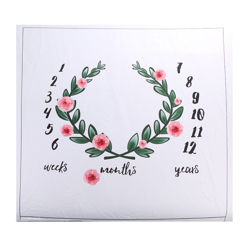 Baby Baby Milestone Deken Foto Fotografie Prop Dekens Achtergrond Doek Kalender Bebe Jongen Meisje Foto Accessoires 100X100 Cm: BPP09