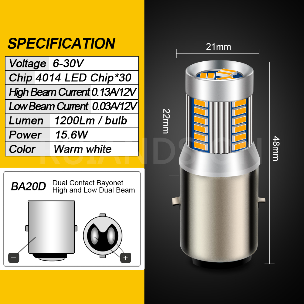 Faro LED para motocicleta BA21D BA20D P15D H6M BAX15D, bombillas blancas de haz alto y bajo, luz antiniebla de 12V y 24V para Moto, Scooter y triciclo: Verde militar