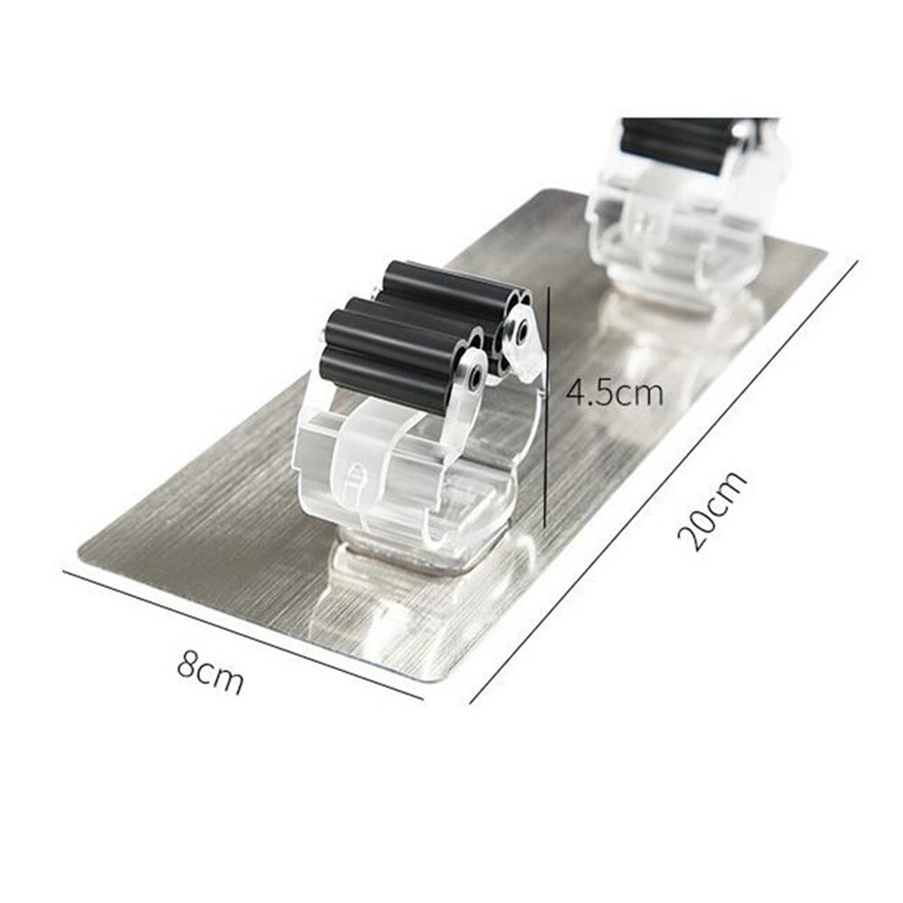Pince à balai adhésive pour montage mural, support de salle de bain, outils ménagers, fournitures de vie, 2 pièces