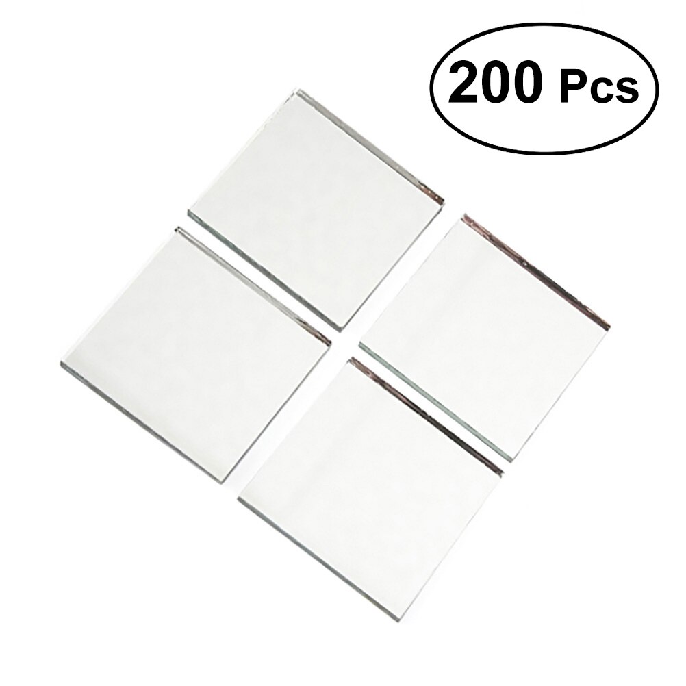 200pcs Small Square Glass Crafts Real Glass Mirror Mosaic Tiles 1x1cm: picture 1size 1