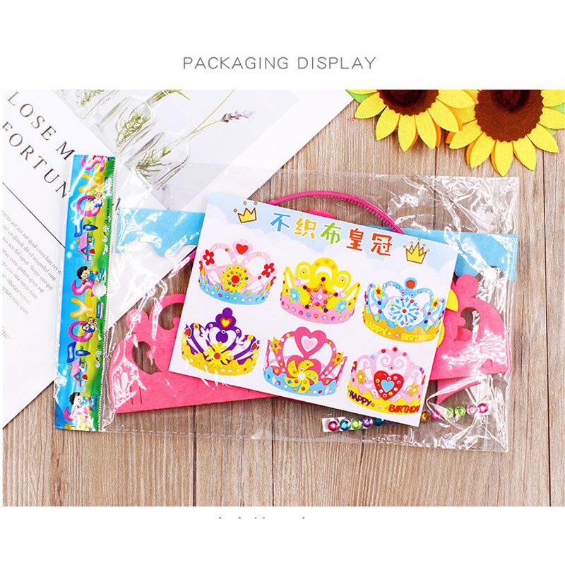 DIY Handwerk Spielzeug Crown Kreative Papier Pailletten Blumen Sterne Muster Spielzeug für Kinder Kinder Kindergarten Kunst Party Dekorationen