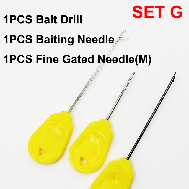 Outils de pêche, 3 pièces, aiguilles de gréement avec hameçon Crochet, bobine de forage pour appâts de pêche, 3 pièces: 3PCS-Set G