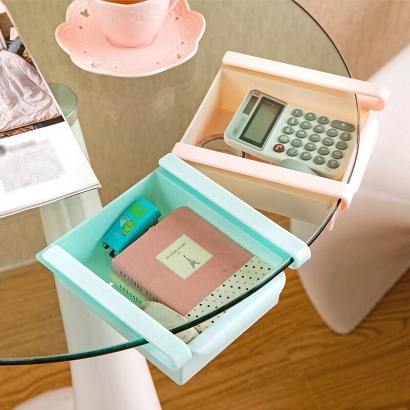 Slide Kitchen Fridge Freezer Space Saver Organizer Storage Rack Shelf Holder Storage Containers