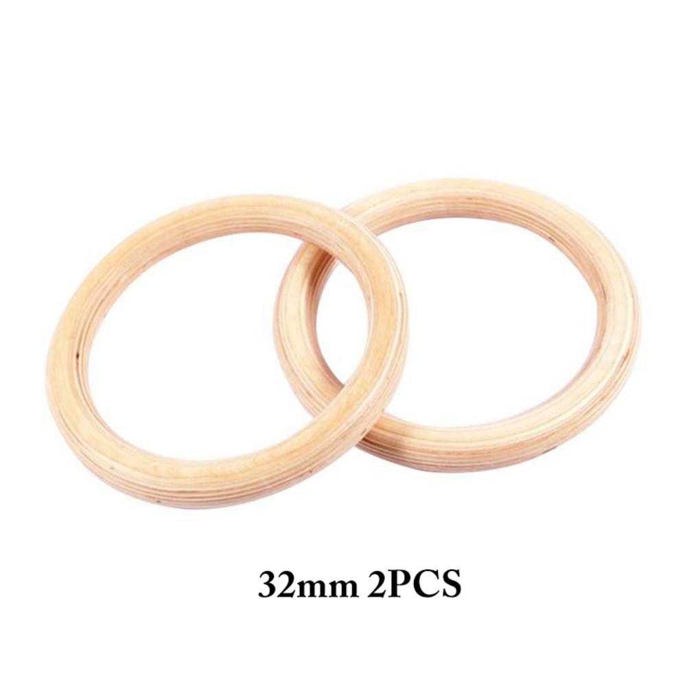 2 Pcs/1 Pc Gymnastiek Ringen 28 Mm 32 Mm Berken Fitness Gymnastiek Training Ring Zonder Lifting Touw Gymnastiek levert Fitness Ringen: 32mm 2PCS