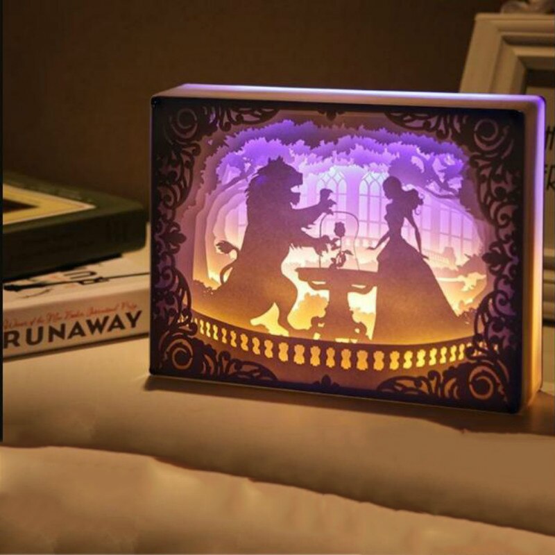 Nowość lampka nocna Totoro papierowa lampa atmosfera 3D papierowa rzeźba sztuka lampa dekoracyjna zasilanie USB robić salonu sypialnia