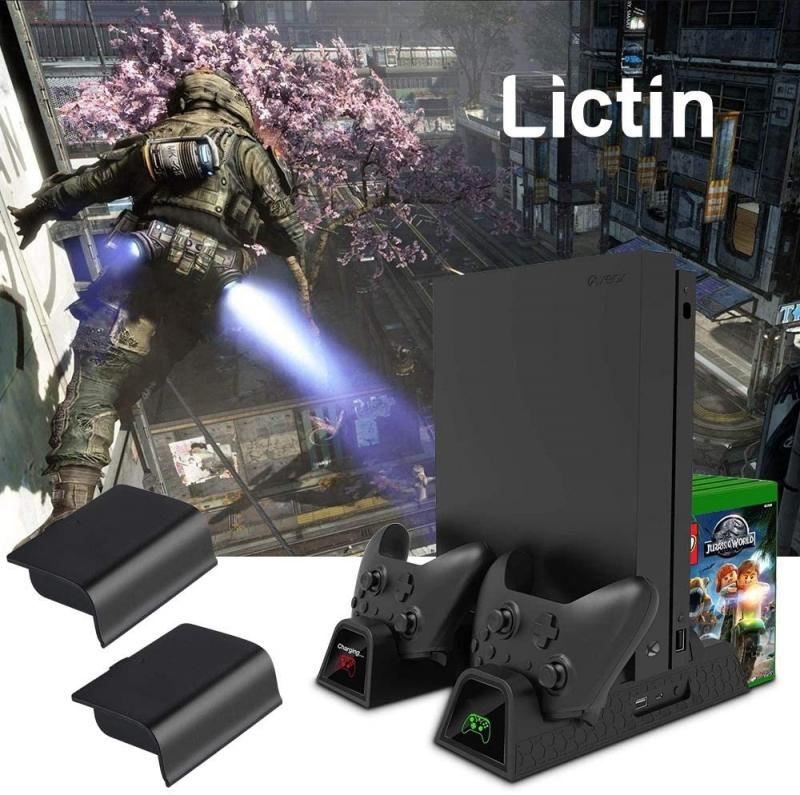 Fast Charger For Xbox One X S Controller Dual Charging Dock Charger Controller Battery Stander Cooling Fans For Xbox One X S