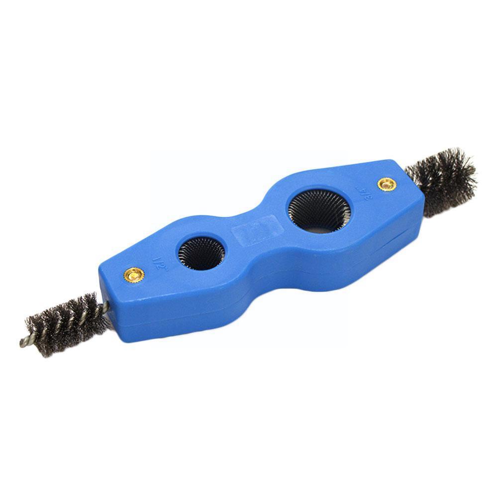 4 In 1 Pipe Cleaning Tool Blue Color Wire Brush Deburr Tube Cleaning Cleaner Pipe Pipe Plumbing Aluminium Tool J0w7