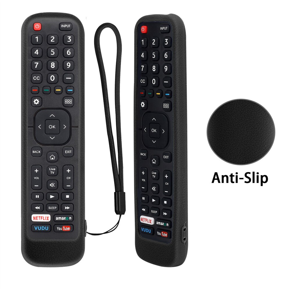 Fundas de Control remoto de TV para Hisense EN2A27 LED HDTV EN-2A27, funda de Control remoto, amigable con la piel, a prueba de golpes, controlador protector: black