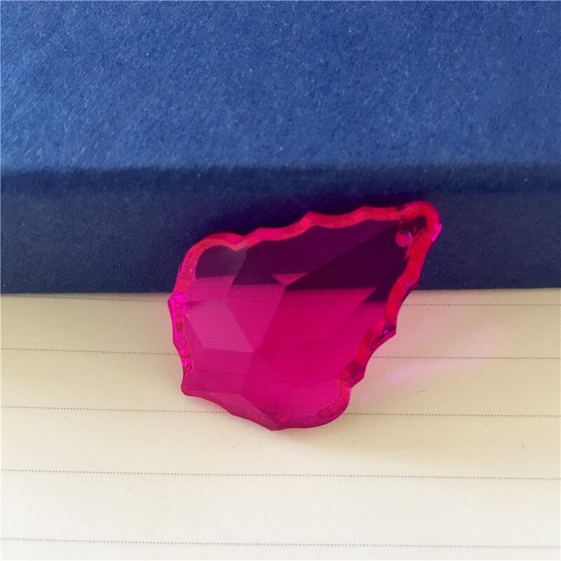 20 st / parti 38mm fuchsia kristall prisma belysning hängen för ljuskrona hängen glas gardin hängen leveranser