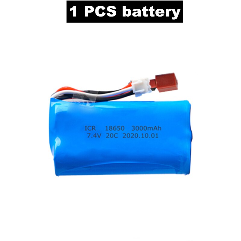 18650 7,4 V 3000MAH Batterie T Stecker für Q46 Wltoys 10428 /12428/12423 RC Auto Ersatzteile Zubehör Wltoys 144001 a959-B A969-B: Grün