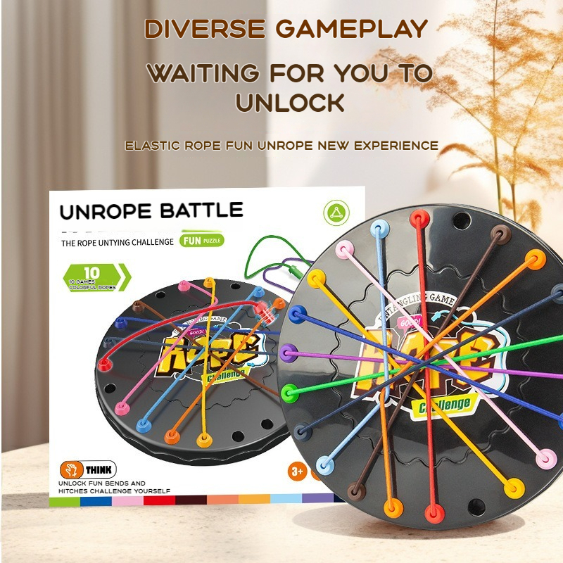 Kid Touw Knopen Puzzel Bordspel Kleur Lijn Twisted Connected Touwen Tafelspel Ouder-kind Interactief Speelgoed