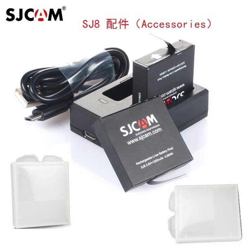 100% Originele SJCAM SJ8 Serie 1200 mAh Acculader Dual Charger/Case voor SJ8 Pro/SJ8 Plus/SJ8 Air Actioin Camera Accessoires