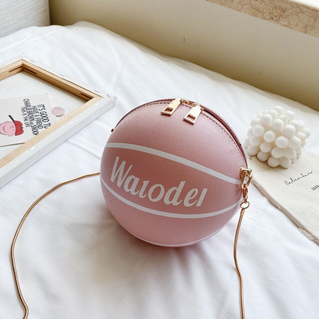 Cool Basketbal Zak Reizen Diagonaal Kleine Schoudertas Koreaanse Versie Van Leuke Wilde Hip-Hop Jongens En Meisjes: Large pink