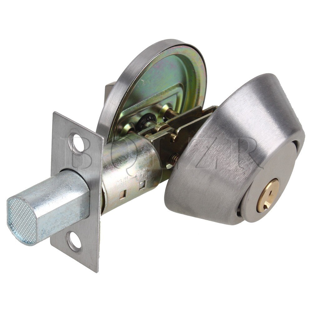 BQLZR Home Door Gate Single Cylinder Deadbolt Chrome Metal Dead Bolt Door Lock