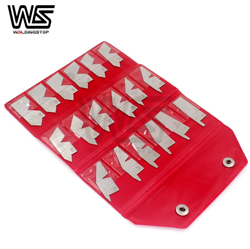 W.S. Stainless Steel Angle Gage 18pcs Set Inspection Gauge Machinist Tool