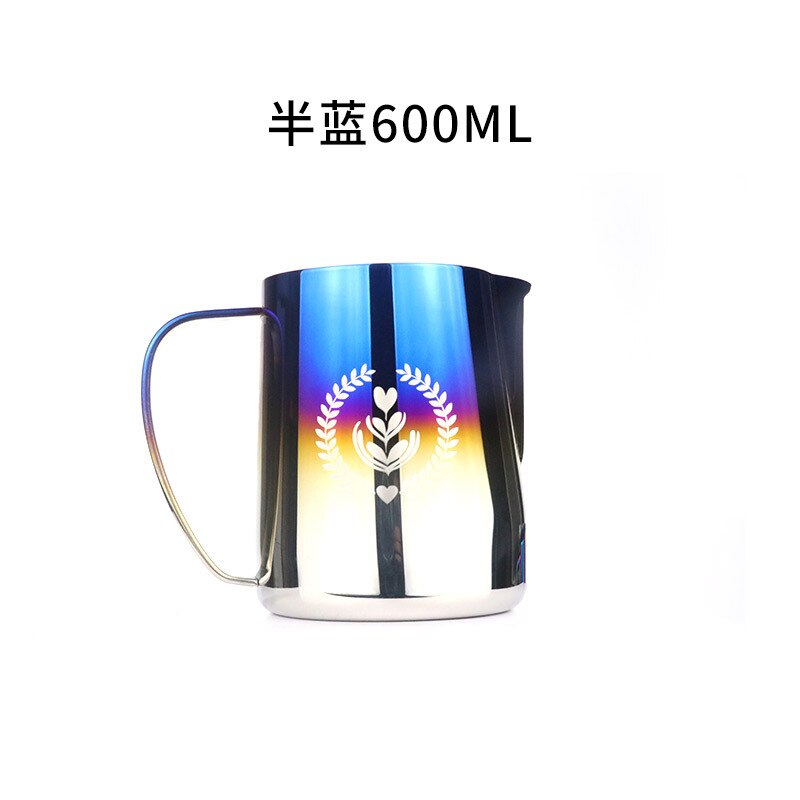Ruostumattomasta teräksestä valmistettu maidonvaahdotuskannu täydellinen espressokeittimiin maidonvaahdottimet latte art maitokannu kahvin höyrytyskannu: Viininpunainen / 600ml