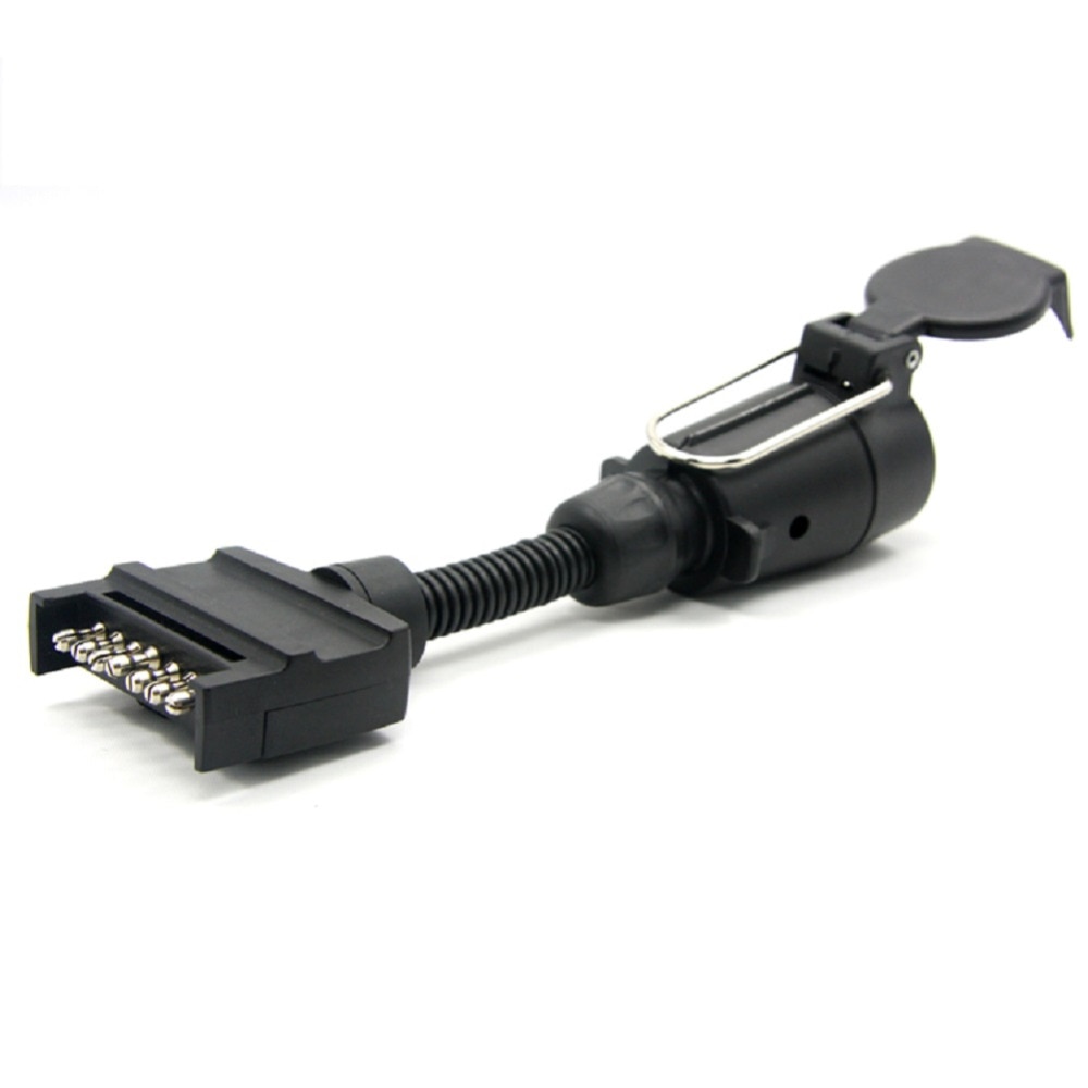 TIROL T21616b 7 Pin Plug ConnectorTrailer Boat Truck Parts Plug Adaptor 7 Pin Flat Plug to 7 Pin Large Socket with Clamp
