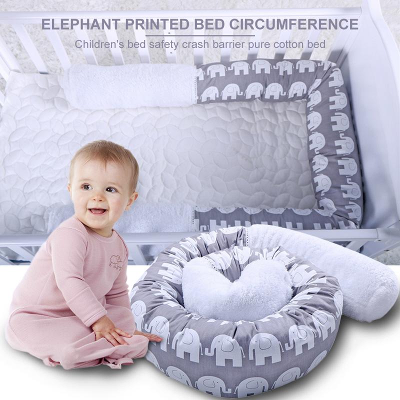 Elefant trykt krybbe omkring børnes værelse baby sikkerhed crash barriere bomuldsseng af tilbehør til baby sengetøj: Default Title