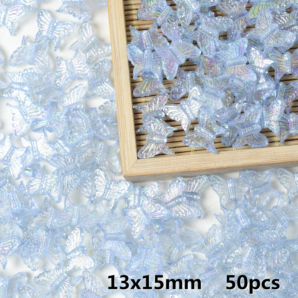 IYOE – mélange de perles papillon AB en cristal acrylique, perles d'espacement amples pour la fabrication de bijoux, épingle à cheveux, accessoires de bricolage faits à la main: Violet