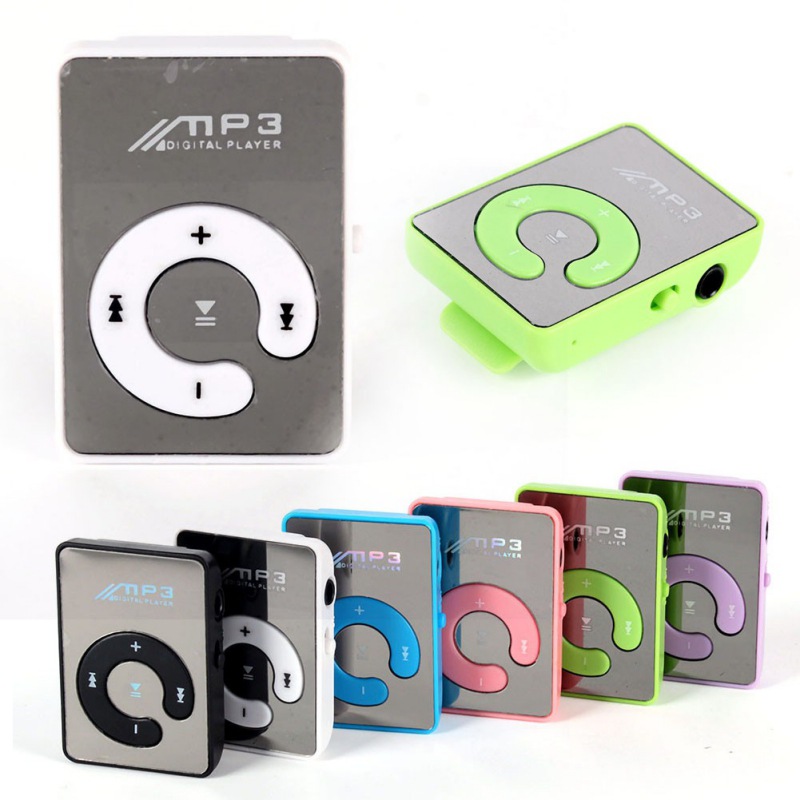 Draagbare Kleurrijke Walkman Mini Spiegel Clip USB Digitale Mp3 Muziekspeler Ondersteuning 8GB SD TF Card
