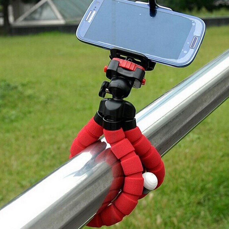 1 pçs esponja flexível polvo mini tripé com bluetooth remoto obturador para iphone mini câmera tripé suporte do telefone clipe