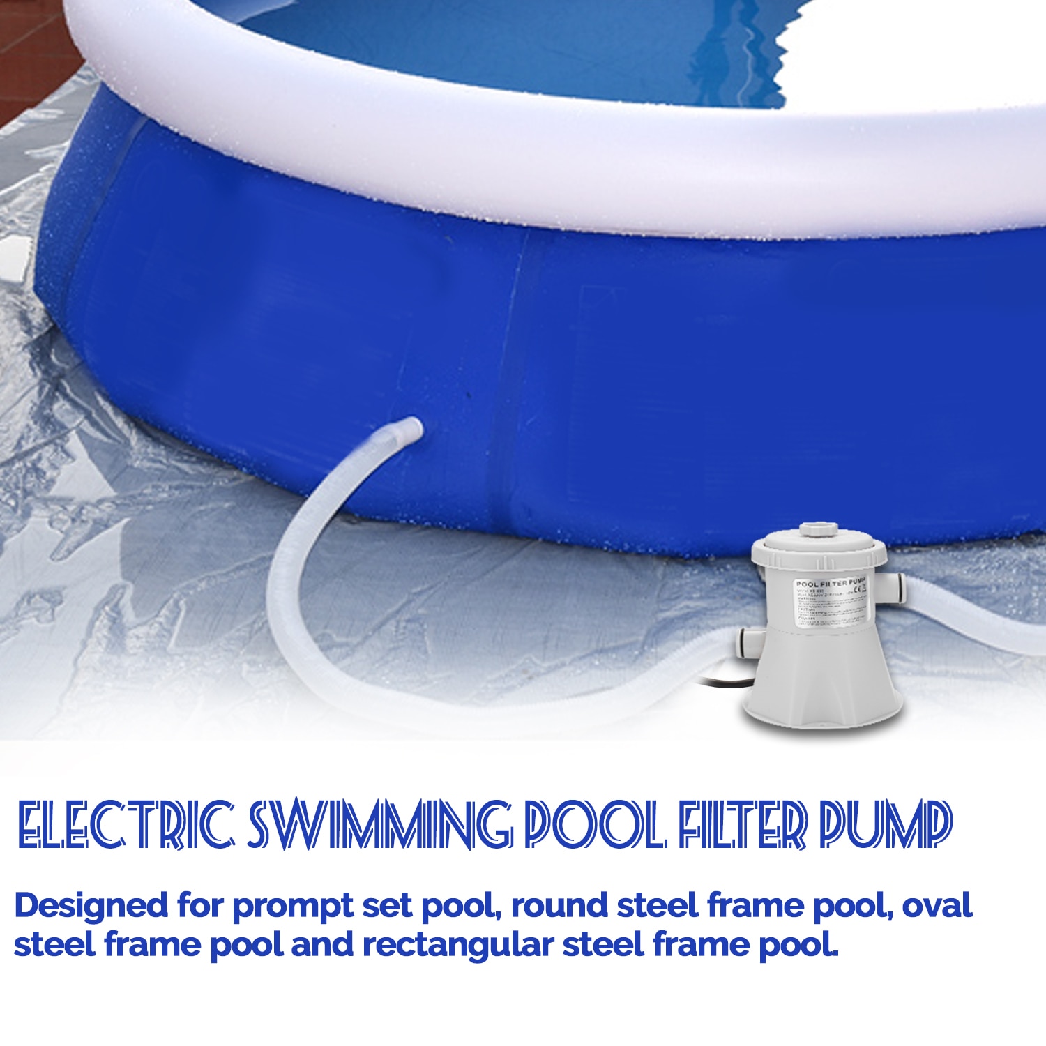 Electric Swimming Pool Filter Pump Reusable Practical Swimming Pool Filter Water Purifier Easy to Install