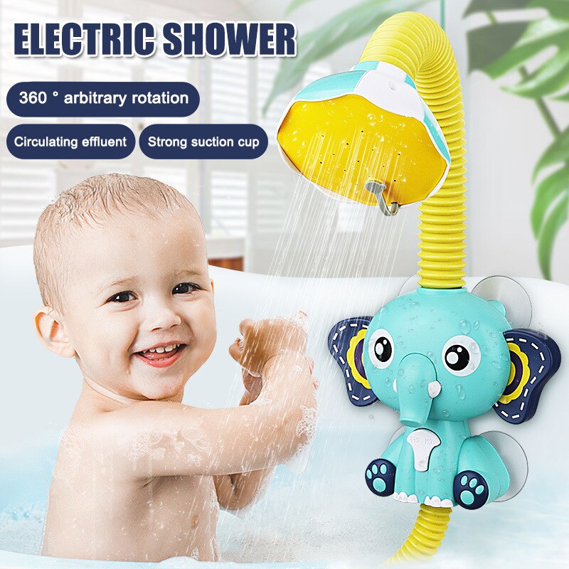 Elephant Baby Bath Shower Head Elephant Water Pumps and Trunk Spout Rinser for Newborn Babies I88