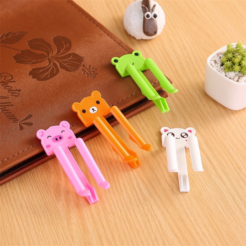 2 Stks/set Leuke Cartoon Dier Plastic Afval Bin Clips Cartoon Trash Clip Junkfolder Klem Keuken Schoonmaakproducten