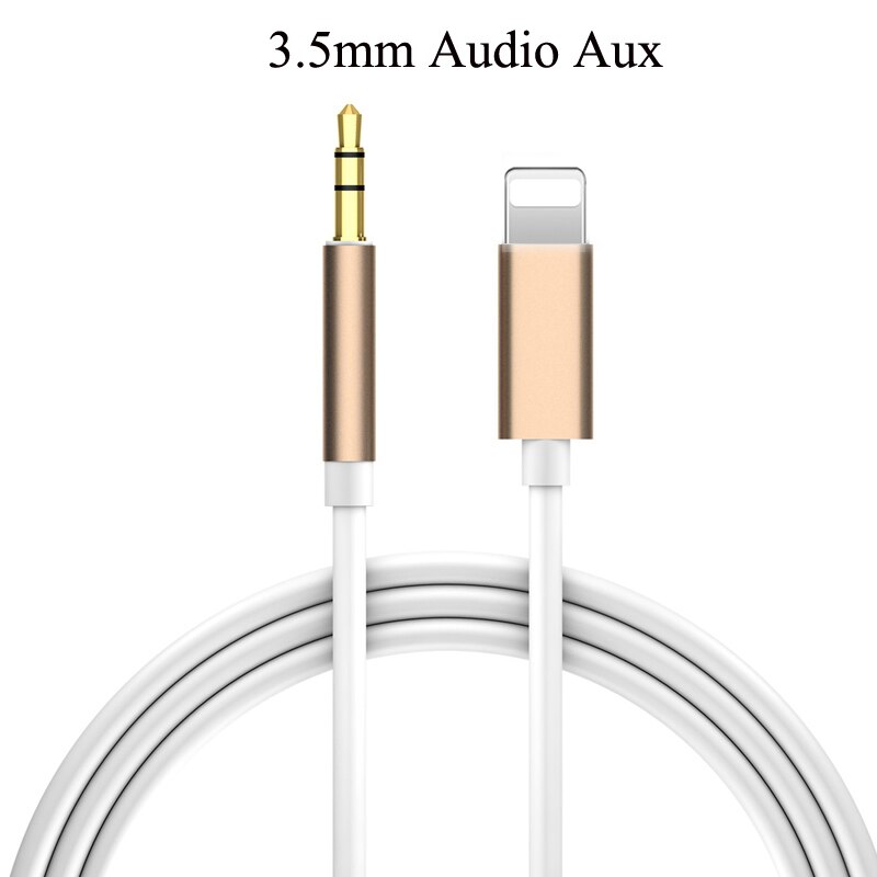 For IPhone Aux Cord for Lightning Male Audio To 3.5mm Audio Stereo Adapter Cable Compatible for Iphone 13 Pro 12 XS XR X 8 7 IOS: Gold