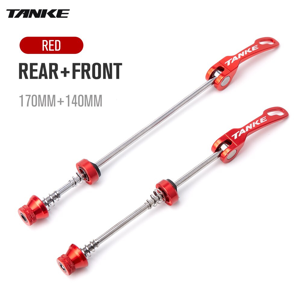 TANKE-brochetas de buje de perno de liberación rápida para bicicleta, eje de palanca, piezas de repuesto para bicicleta de montaña y carretera, delanteras, traseras de 100mm y 135mm: red lever  a set
