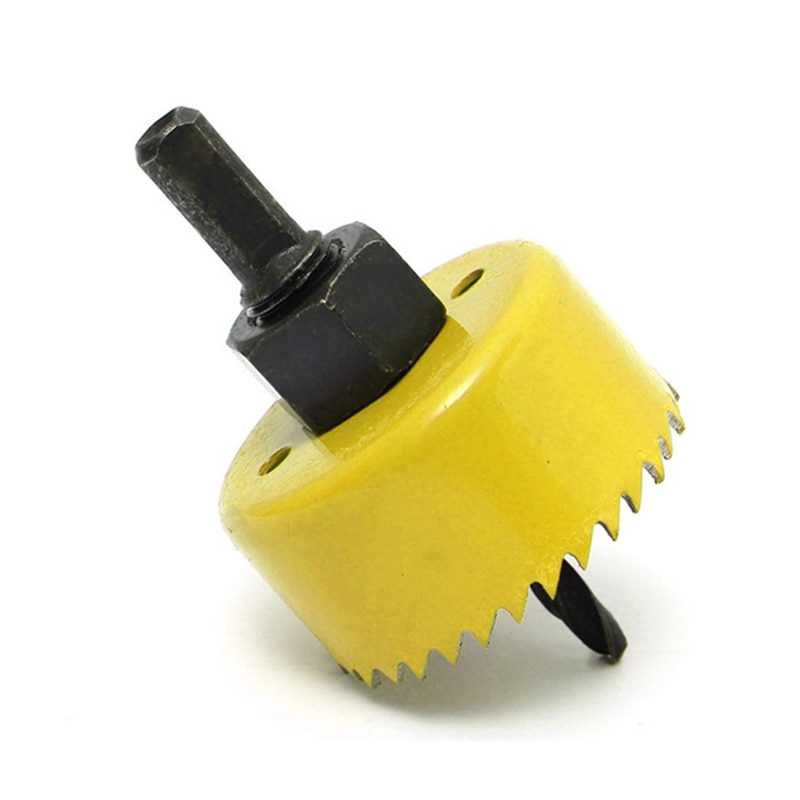 KSOL 8 Pcs Wood Alloy Iron Cutter Bimetal Hole Saw Drill Bit Kit with Hex Wrench Yellow