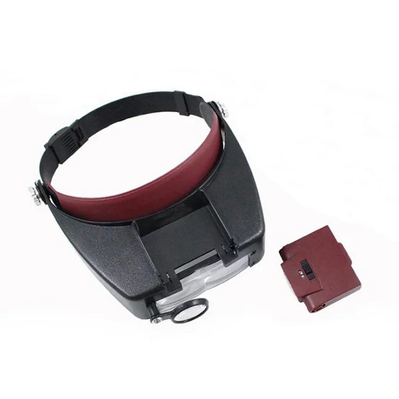 Headband Magnifier Glasses, 1.5x 3X 8.5x 10x Eyewear Magnifying Glasses with 2 LED Lights Lamp Head Magnifier Loupe For Repairs