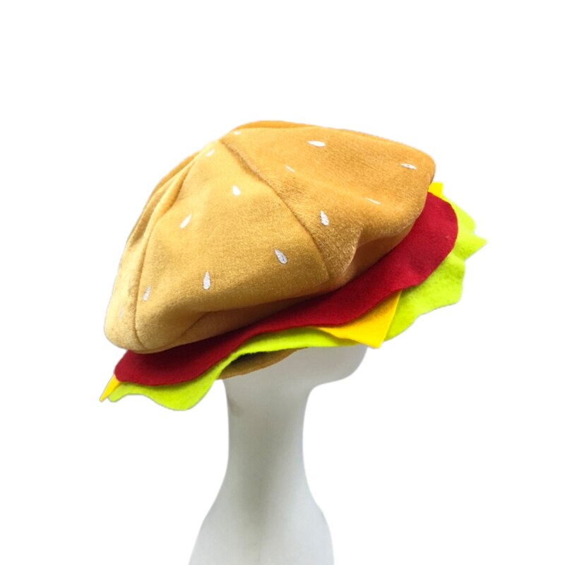 Funny Hamburger Hat,Fun Fast Food Hamburger Hat,Pizza Party Supplies Decorations,Crazy Silly Hat for Halloween