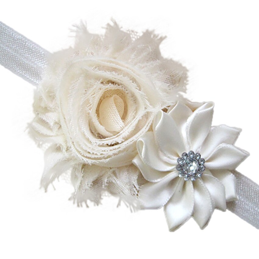 5 st härliga hårband baby pannband flickans pannband chiffong hår blomma objekt typ huvud rosett klämmor babytillbehör
