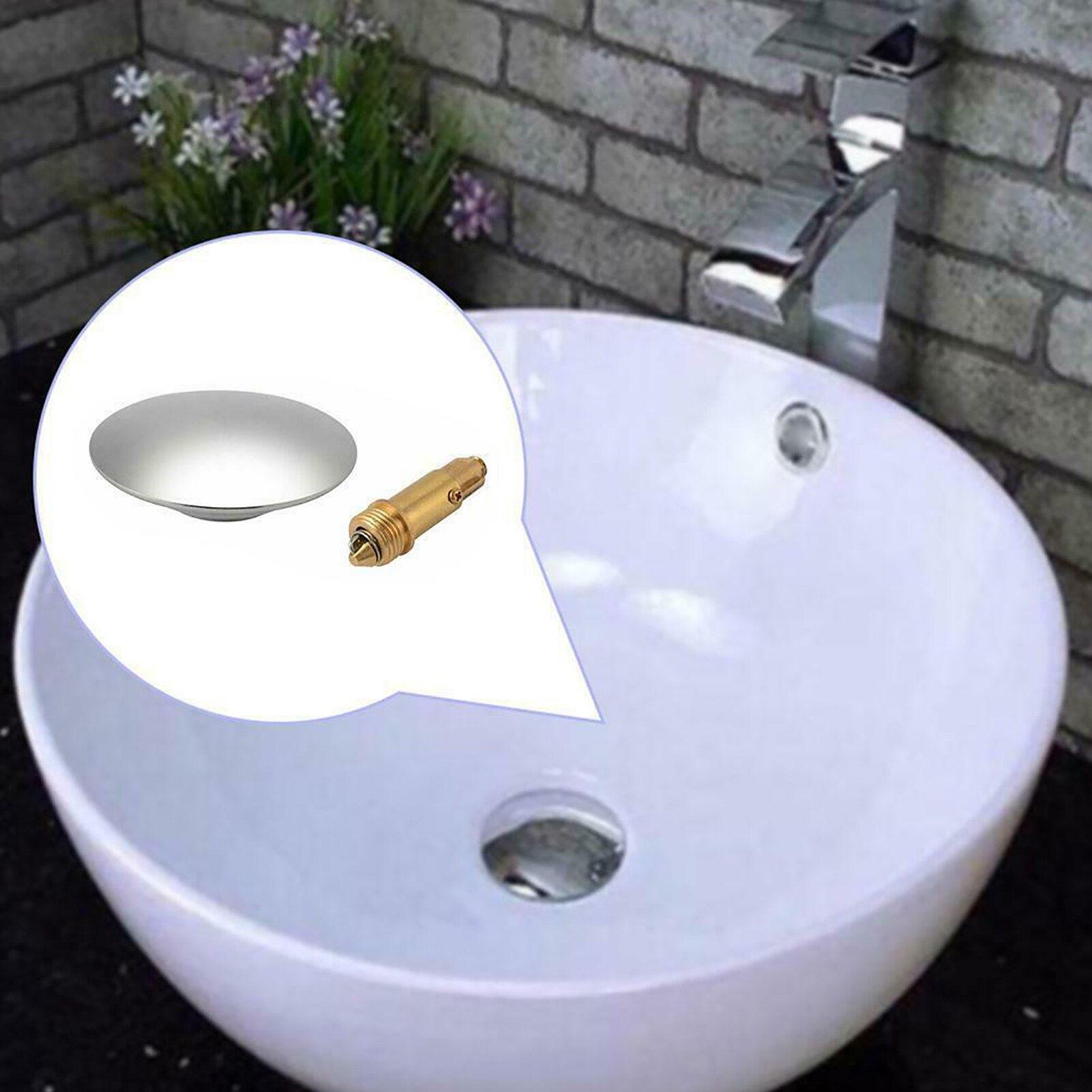 36/38/43/66/69mm Brass Bathtub Plug Replacement Bath Pop Up Waste Plug Only Flat Seal Brass Bathroom Tub Drain Drainer Strainer