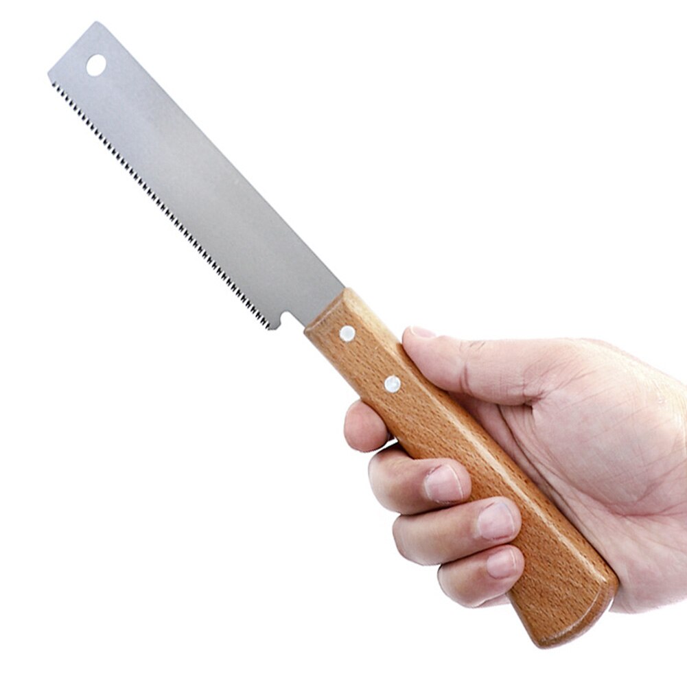12in Small Hand Saw Beech Wooden Handle Fine Cut Saw Household Woodworking Garden Pruning Flush Cutting Trimming Tool 17Sawtooth
