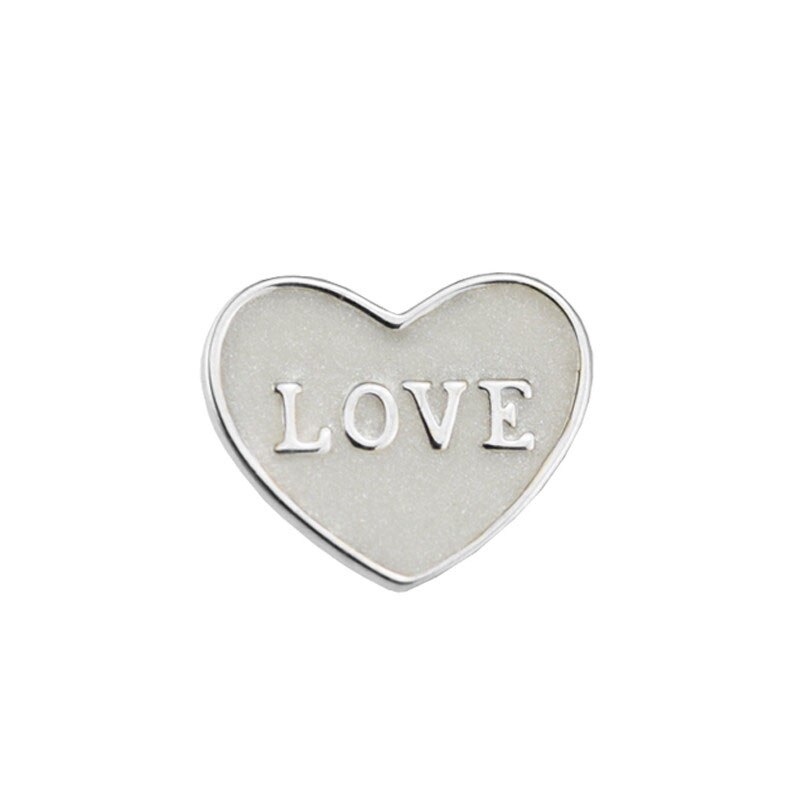 Petites Charms 925 Sterling Silver Women DIY Beads Jewelry Making for DIY Box Floating Locket Necklace: Love Heart Small