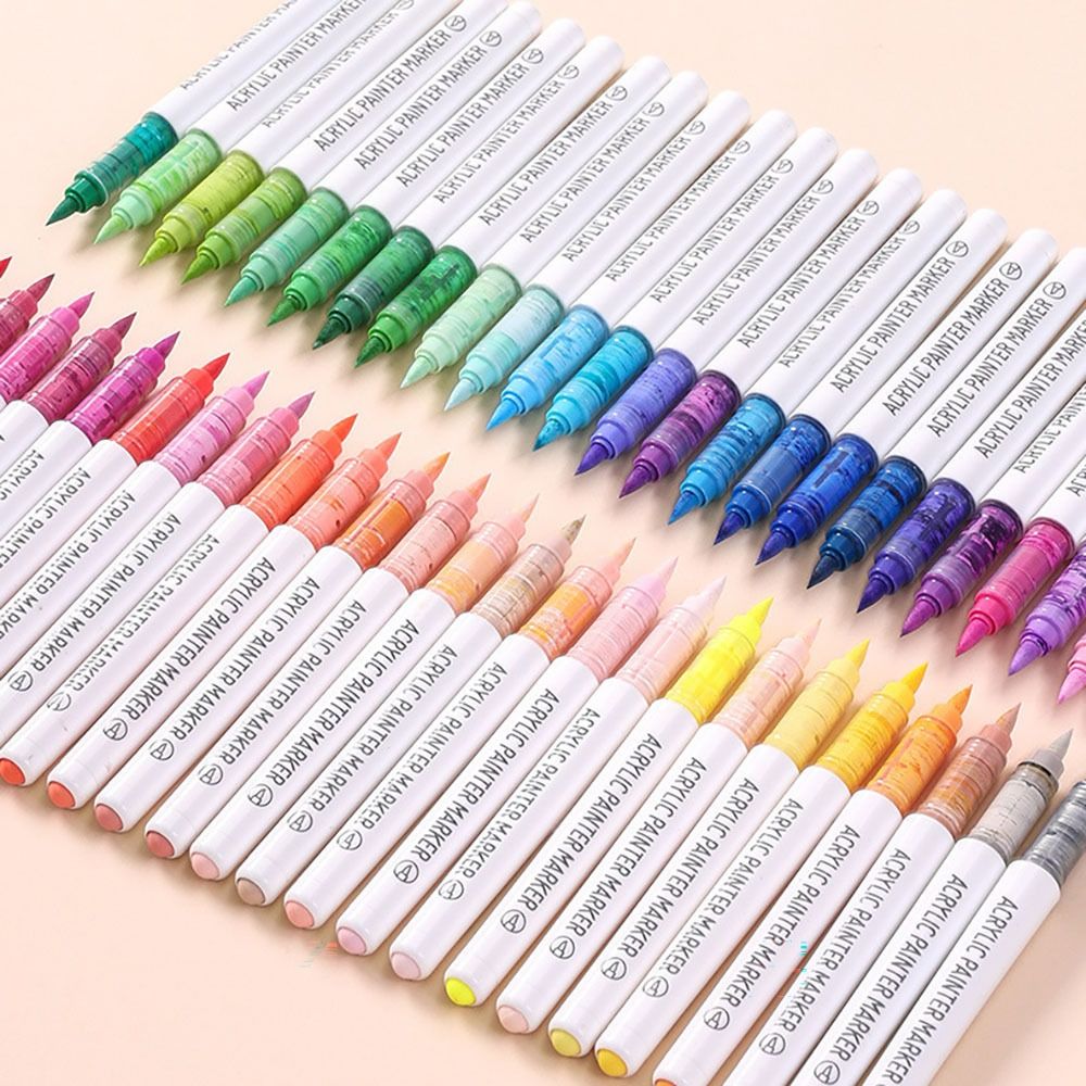 9-Colors Acrylic Marker Pen Stackable Color Straight Liquid Colour Pen Quick Drying Smooth Writing Art Watercolor Pen Graffiti